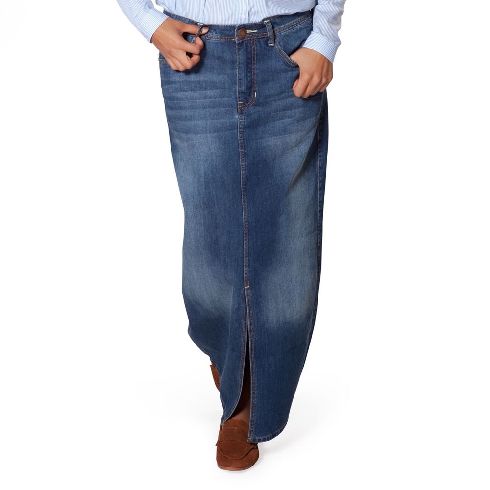 Uskees Rachel Long Denim Skirt